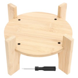 FwQoFvk Beverage Dispenser Stand, Bamboo Wood Juice Dispenser Stand, Stable Water Pitcher Holder, Easy to Install Beverage Holder 20cm Diameter for Parties Home