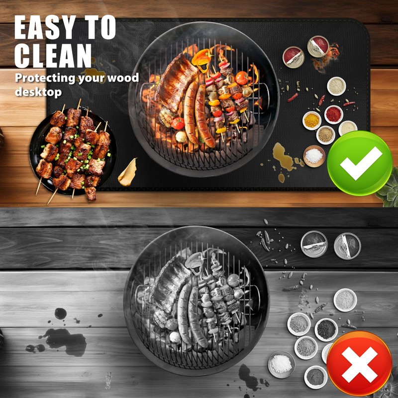 60*40 Inch Outdoor Mat, Double-Sided Waterproof & Fireproof Under Grill