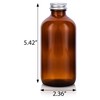 JUVITUS 8 oz Amber Glass Boston Round Bottle with Silver