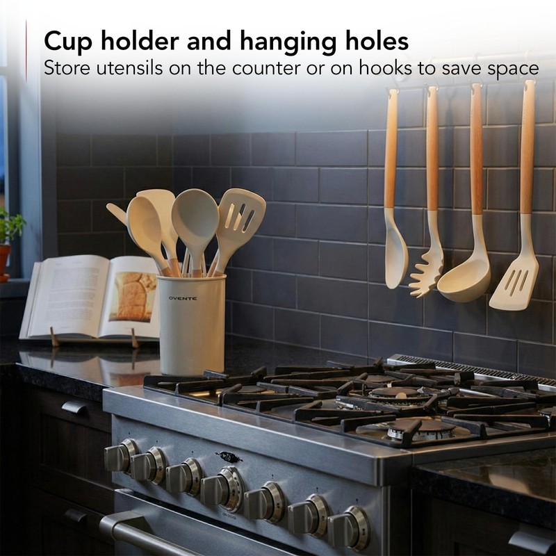 OVENTE Silicone Cooking Utensils Set, 17pcs Heat Resistant Kitchen Tools