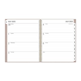Blue Sky 2025-2026 Large Print Weekly and Monthly Academic Year Planner Calendar, July 2025 - June 2026, 8.5" x 11", Flexible Cover, Wirebound, Storage Pocket, Laminated Tabs, Sand