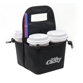 Drink Caddy Portable Drink Carrier and Reusable Coffee Cup Holder - 4 Cup Collapsible Tote Bag with Organizer Pockets Safely Secures Hot and Cold Beverages - Perfect for Food Delivery and Take Out