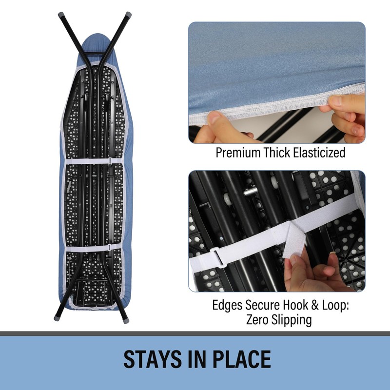 Iwtmm Ironing Board Cover and Pad with Silicone Coating, Thick