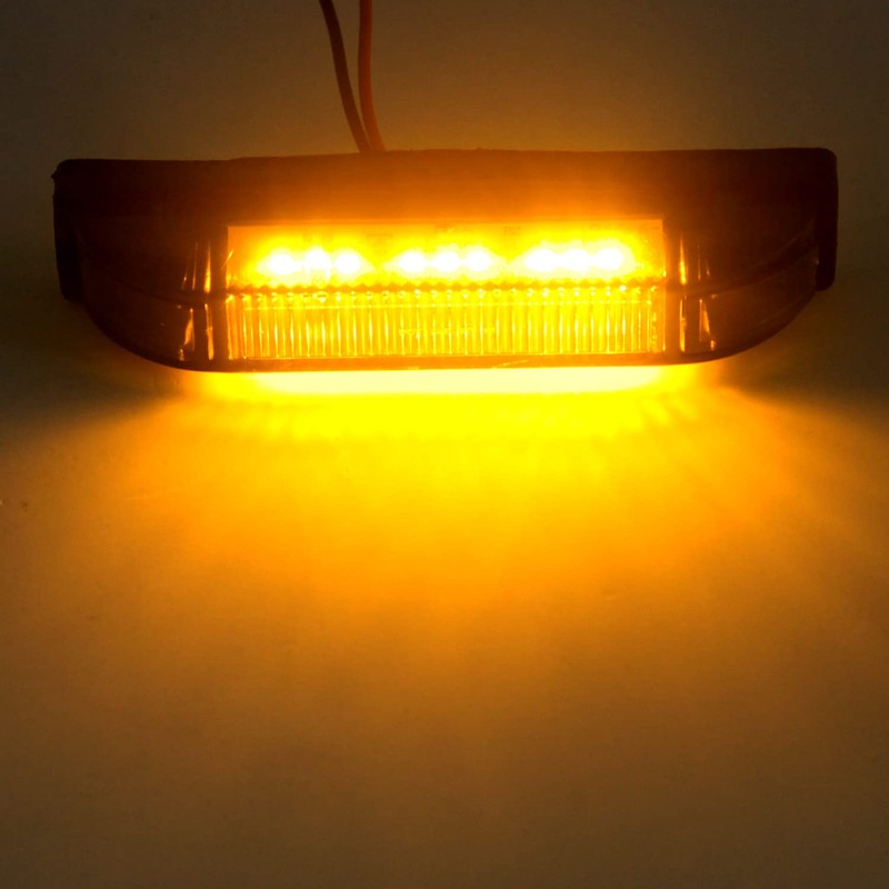 Partswcgg 4Pcs 4" Inch Smoked Amber LED Front Grille Marker