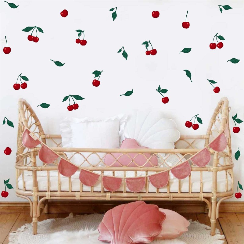Red Cherry Wall Decal Fruit Wall Decals Peel And Stick