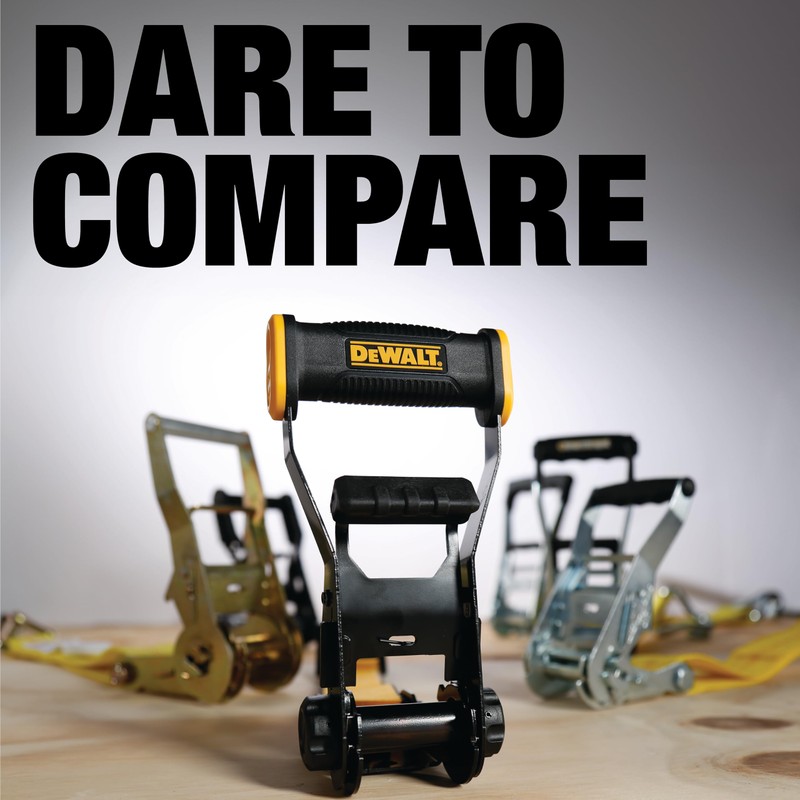 DEWALT DXBC10000J Black/Yellow 2" x 27' Ratchet Tie Down Strap