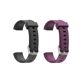 Runlio ID115U, ID115U HR Replacement Bands, Adjustable Replacement Straps Fitness Tracker ID115U, ID115U HR, NOT for ID115,Black+ Purple