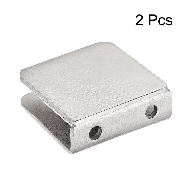 uxcell Stainless Steel 0 Degree Square Frameless Glass Clamp, 6pcs