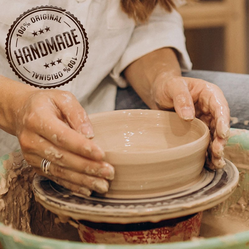 HAKAN Handmade Fully Glazed Cooking and Serving Pot, Terracotta Cookware,