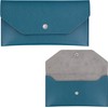 WADY Slim Leather Cash Envelope Wallet- Blue Cash Holder for
