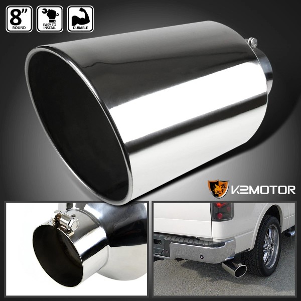 Spec-D Tuning Fits 15" Long 4" Inlet 8" Outlet Chrome