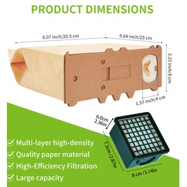Replacement Bags for Vorwerk Kobold VK130 VK131 (15 Bags + Filter)