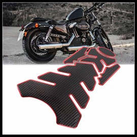 Hihaha Fuel Tank Protector PVC Rubber Pad Emblem Badge Sticker Red Durable Material