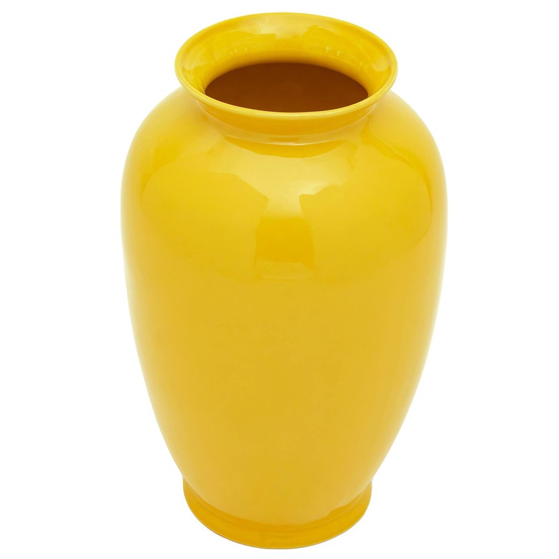 Red Lantern 14" Bright Yellow Tung Chi Vase