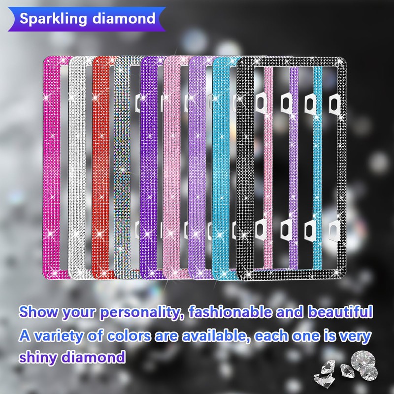 2 Pack 12.2 x 6.7 Inch License Plate Frames, Purple