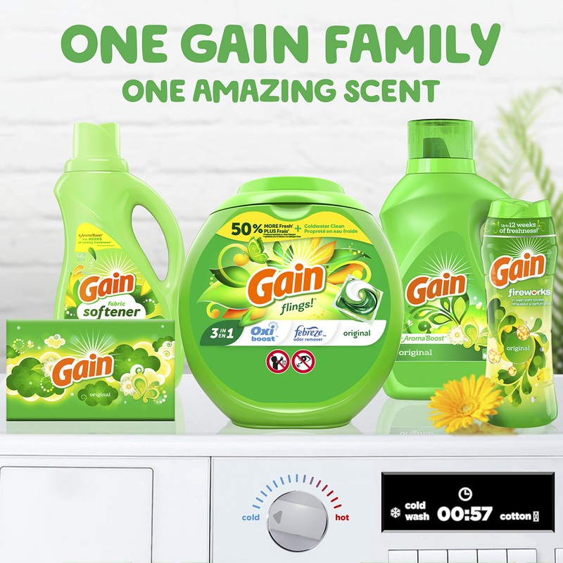 Gain flings Laundry Detergent Soap Pacs HE Compatible 112 ct