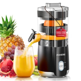 FOHERE Electric Citrus Juicer with 2 Cones, Automatic Orange Juicer Machine