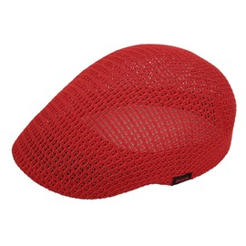 WITHMOONS Newsboy Ivy Cap Mesh Flat Golf Ascot Driving Hats AM31168 (Red)