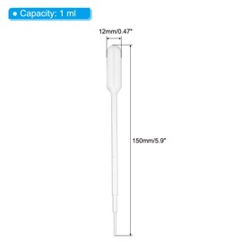PATIKIL 1ml Pipettes Dropper, 24pcs Plastic Pipettes Disposable Pipette Transfer Pipette Calibrated Plastic Eye Dropper with Scale for Science Laboratory Resin DIY Crafts Makeup Oil