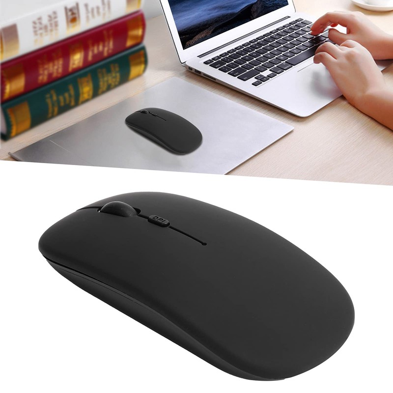Qiilu Ratón Wireless Tablet Mouse Negro Inalámbrico Bluetooth 5.0 Ratones