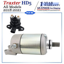 Motorsupermarkets Starter Motor for Can-Am Bombardier Traxter HD5 All Models 2018-2021  With Relay