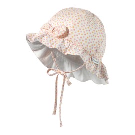 Sterntaler Baby Hat Dots with Tie Strap for Girls - Sun Hat with Print, Protects the Head from the Sun on Hot Summer Days - Sun Hat for Babies, ecru