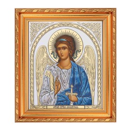 NKlaus - Guardian Angel - Icon in Frame with Glass 21 x 18 cm Christian - Iconography 13934