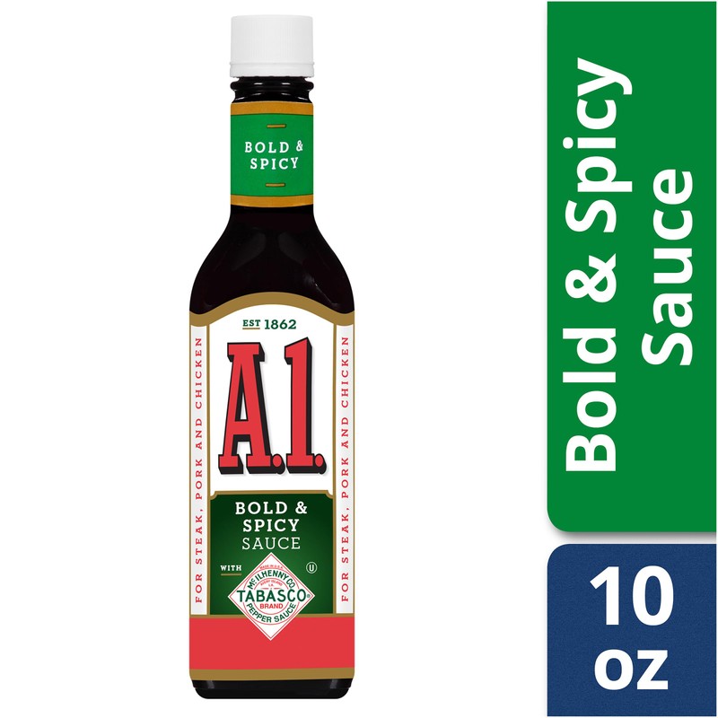 A.1. Bold & Spicy Steak Sauce, 10 oz Bottle (Pack