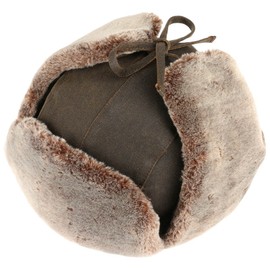 Stetson Old Cotton Aviator Hat Women/Men - chapka lapeer with ear flaps, lining, chin strap, strap Autumn-Winter - S (54-55 cm) brown