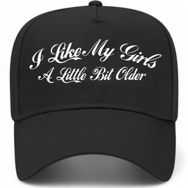 I Like My Girls A Little Bit Older Vintage Trucker Hat | Premium Snapback Baseball Hat for Men & Women (US, Alpha, One Size, Black)