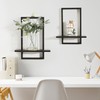 PHOENANCEE Square Floating Shelves,Wall Plants Holder,Bathroom Wall Decor,Framed Decorative Shelf
