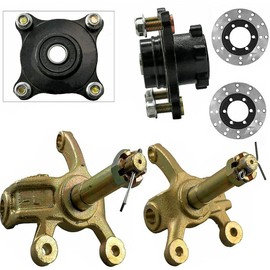 Futchoy 4 Stud Front Brake Disc Wheel Hub with Steering Knuckle Spindle for 125cc 150cc 200cc 250cc Quad Dirt Bike ATV Motorcycle