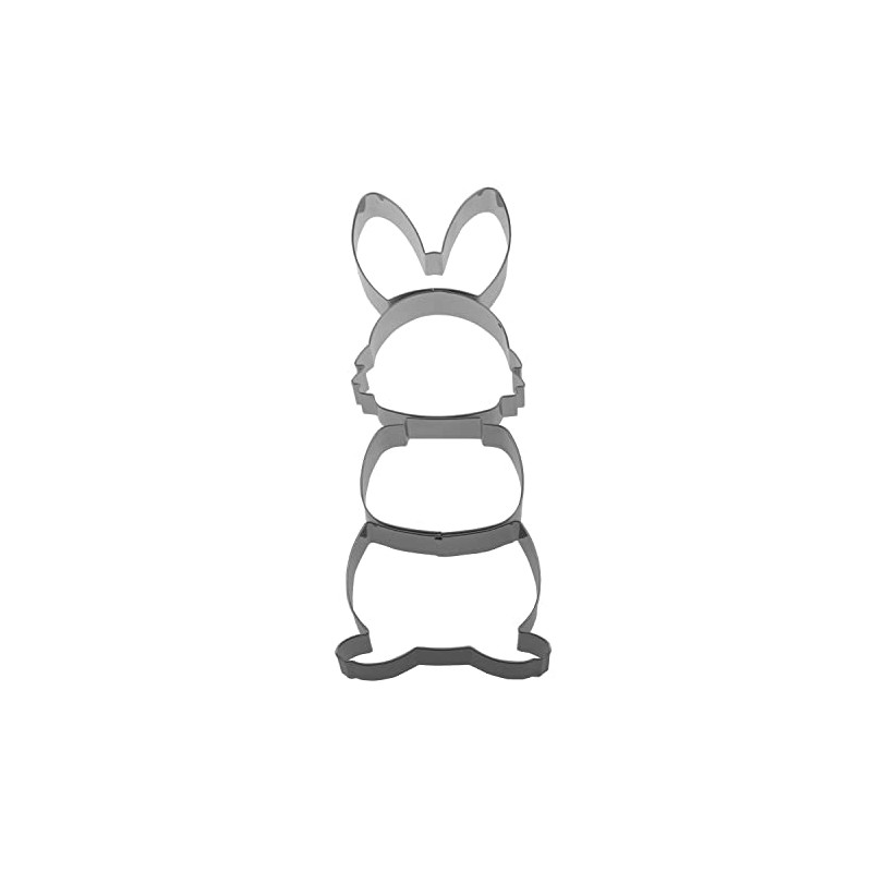Keewah Stackable Easter Bunny Cookie Cutter Set, 4 Piece, Stainless