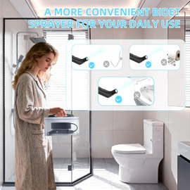 LUOOV Electric Rechargeable Handheld Personal Travel Bidet Portable for Toilet,Bathroom and Outdoor Hiking Strong - Soft Pressure Options Refreshing Clean with 2.3L Water Storage (Black 2.3L)