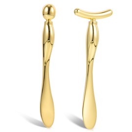 Beavorty 2pcs Eye Cream Applicator Set Alloy Eye Sticks for Facial Care Reduces Puffiness and Dark Circles Durable and Easy to Clean Gold