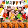 107Pcs Halloween Tableware And Decorations Set, Halloween Party Supplies, Scary