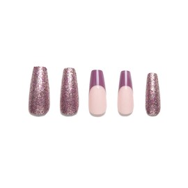 Tip Beauty Coffin Collections | 28 Faux Nails & Specialized Nail Glue | Quick Drying Professional Salon Quality Glue On Fake Nail Kit | Faux Nails for Women, False Nails for Kids (Gossip Girl)