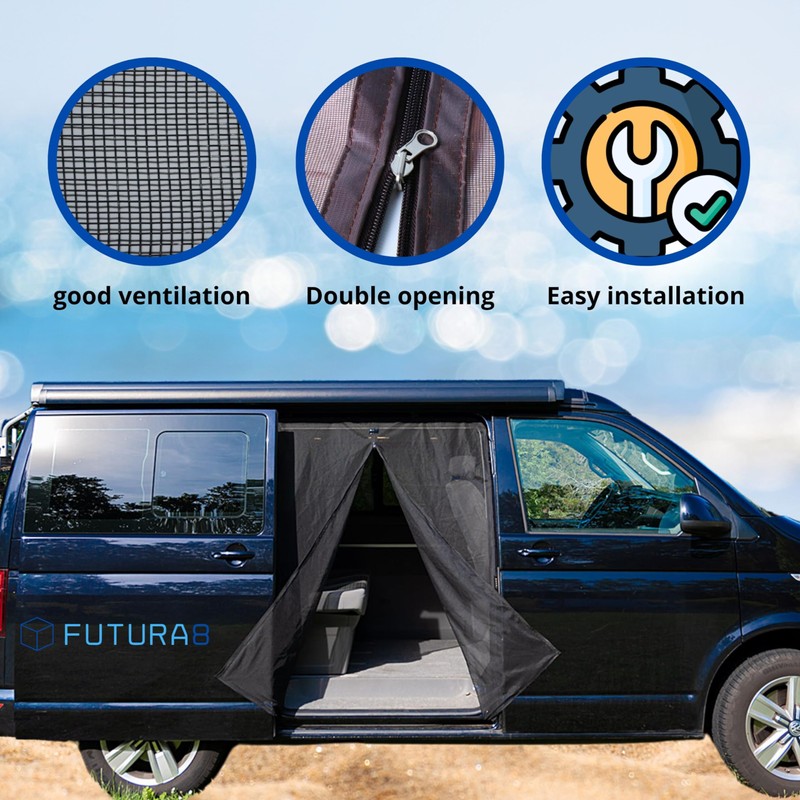 FUTURA8 Mosquito Net Van Camper Compatible T5, T6 - Magnetic