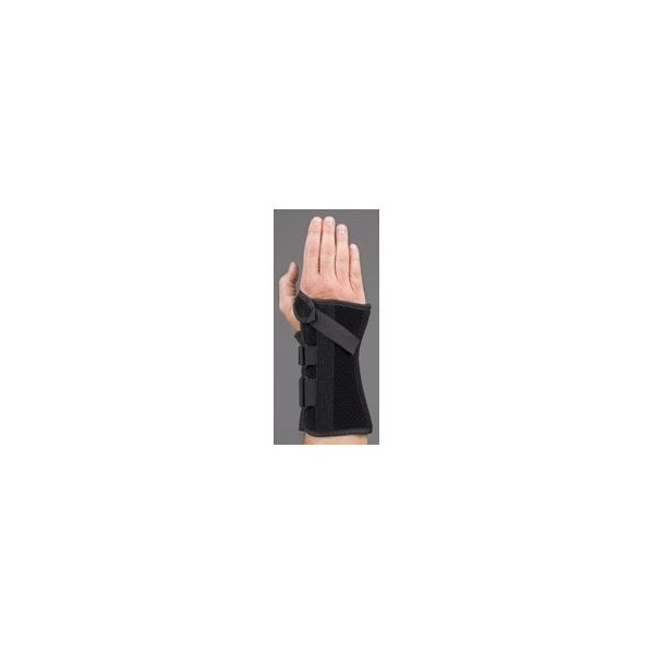 Med Spec V-Strap Wrist Support Brace, 8" Black, XX-Small Left