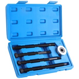 PUWIGO Long Reach Harmonic Balancer Installer Kit, 5 Piece Harmonic Balancer Pulley Puller Set, Crank Pulley Removal Tool Damper Puller Kit