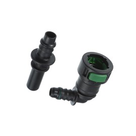 Motoforti Car Fuel Line Hose Quick Release Connector Kit 90 Degree 11.8mm SAE to 5/16" 8mm Disconnect Hose Plastic Green Long-Lasting