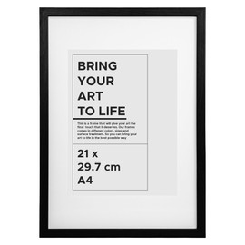 Estancia Pine Wood Picture Frame A4 (21 x 30 cm) Picture Frame in 21 x 30 A4 Black with Shatterproof Plexi Glass Modern Wooden Portrait Frame