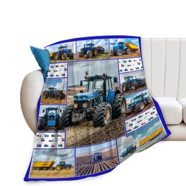 Truck Blanket Tractor Fleece Throw Blanket Super Soft Warm Cozy Fuzzy Plush Construction Blanket Gifts for Girls Boys Kids Room Decor 40"X50"