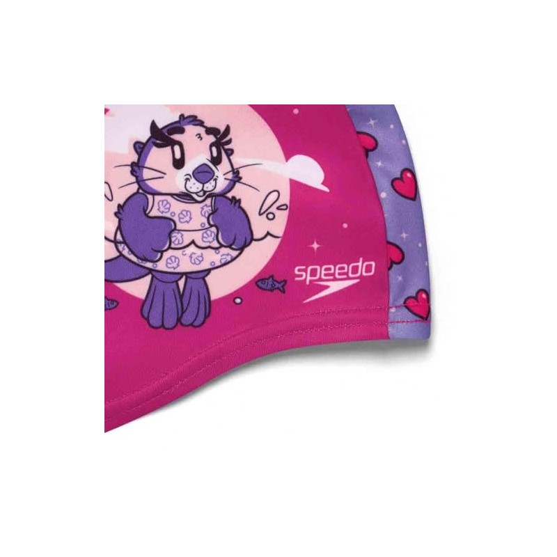 Speedo Pink Printed Polyester Swimming Cap 2-6 Years, Aria Miami