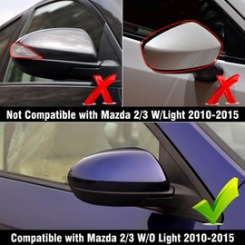 OWITAT Compatible with Mazda 2 2011-2015/Mazda 3 2010-2013 Right Passenger Side Mirror Cap Cover, Door Rearview Side Mirror Cover Replacement for Mazda, Glossy Black