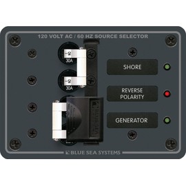 Blue Sea Systems 8032 Traditional Metal Panel - 120V AC 30A Toggle Source Selector