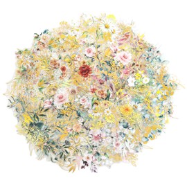 HOJUVASI 240pcs Scrapbook Stickers, Aesthetic Flower Stickers Small Transparent Waterproof Nature Botanical Decals for Adults Scrapbooking Journaling Supplies Planner Album Card