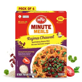 MTR Ready-To-Eat: Rajma Chawal - Red Kidney Beans Rice - Microwavable Rice Packs for Instant Meals - Delicious & Nutritious Rice Ready in Minutes - Suitable for Vegetarians with Natural Ingredients - (Pack of 6)