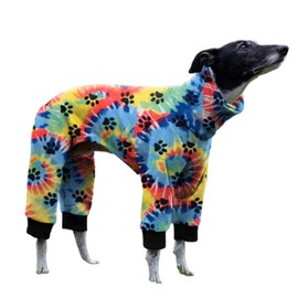 Cnkwei Dog Pajamas Medium Large Dog Paw Printed Greyhound Pajamas Jumpsuit Bodysuit Blue