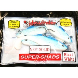 Sidewinder 4" Super Shads - 25g - Blue / White - Pack Qty 4